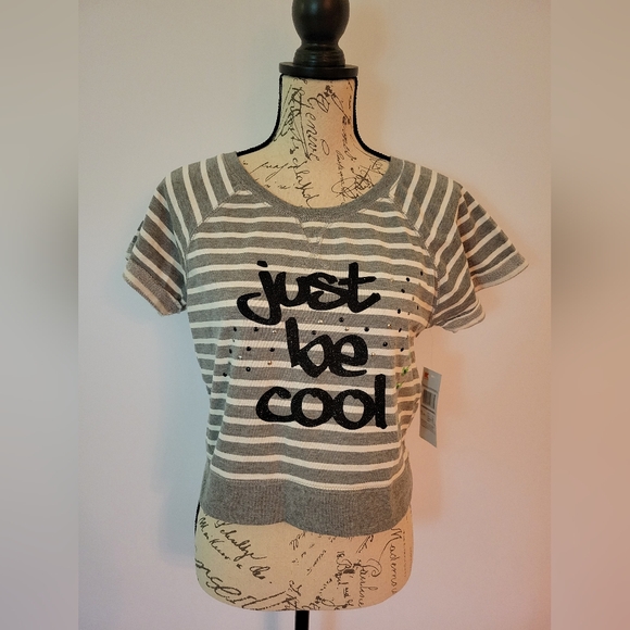 Dream Out Loud By Selena Gomez Tops - Dream Out Loud By Selena Gomez Striped Top with 'Just Be Cool' Graphic